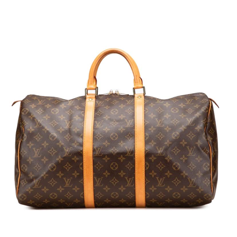 Louis Vuitton Monogram Keepall 50 Brown Canvas Good condition - Front View