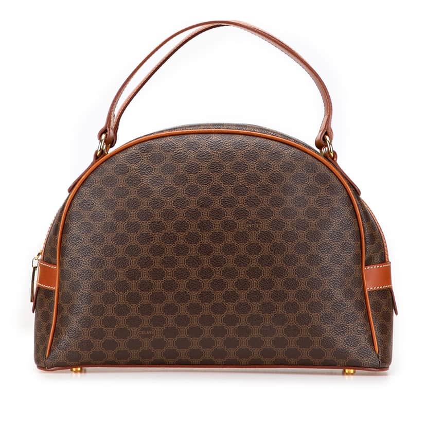Celine Macadam Coated Canvas Dome Handbag Brown Canvas Good condition - Front View