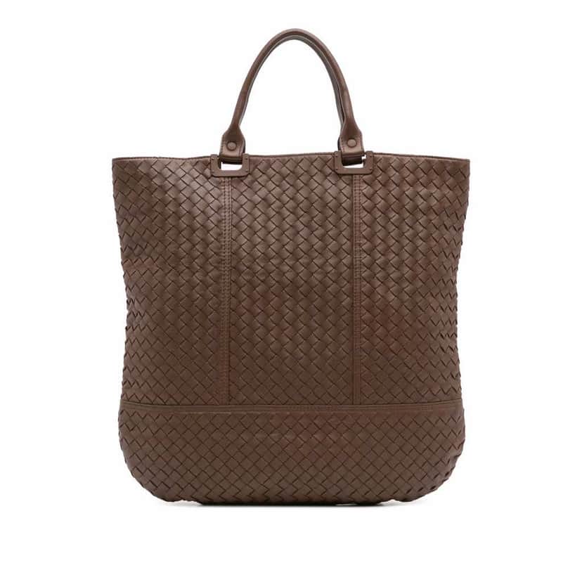 Bottega Veneta Nappa Intrecciato Tote Brown Leather Good condition - Front View