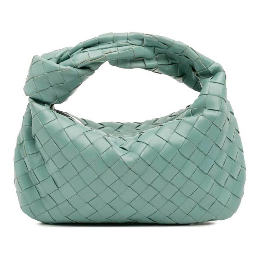 Bottega Veneta Mini Nappa Intrecciato Jodie Blue Leather Good condition - Front View