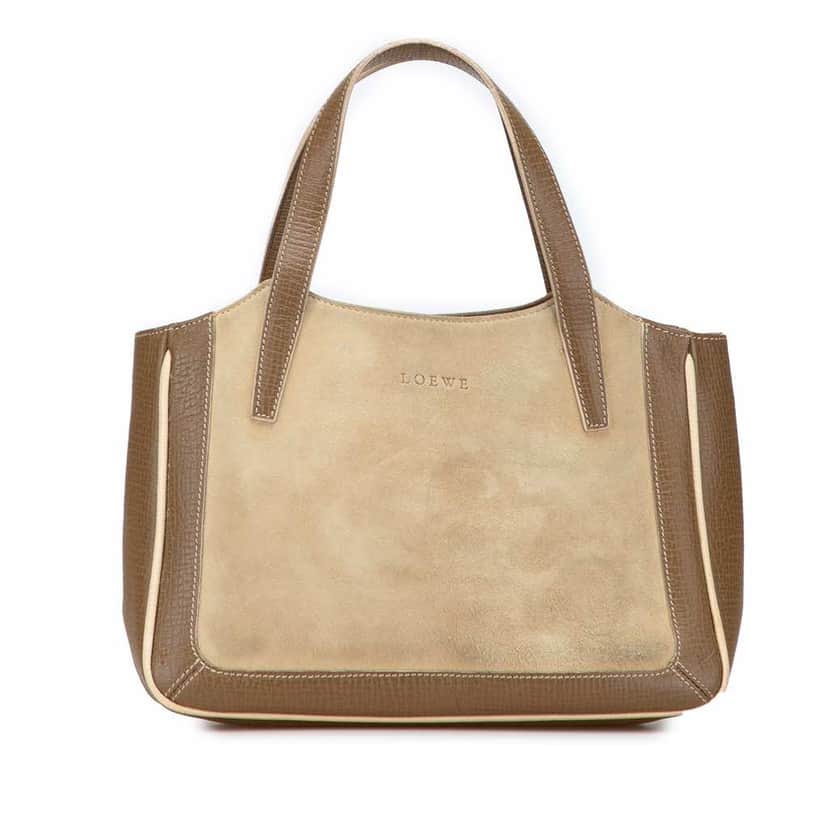 Loewe Suede Leather Handbag Brown Leather Good condition - Front View