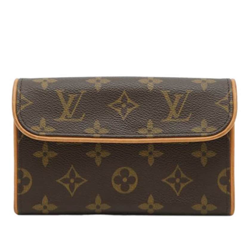 Louis Vuitton Monogram Pochette Florentine Brown Canvas Good condition - Front View