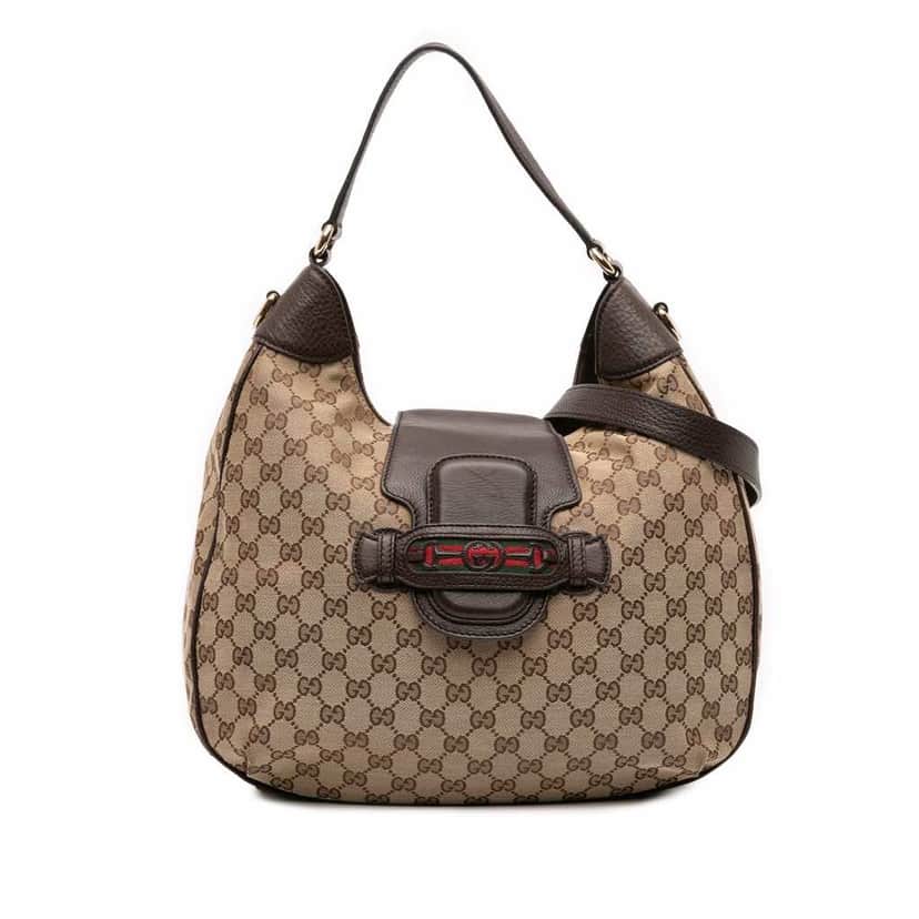 Gucci GG Canvas Dressage Hobo Brown Canvas Fair condition - Front View