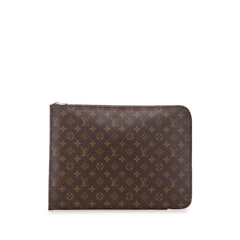Louis Vuitton Monogram Poche Documents Portfolio Brown Canvas Good condition - Front View