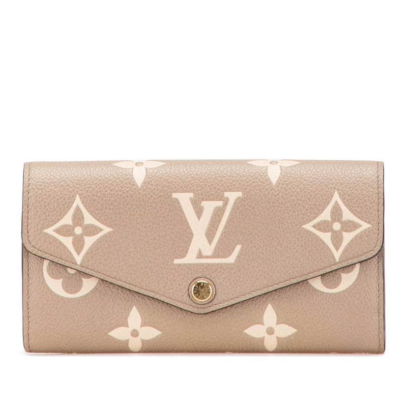 Louis Vuitton Bicolor Monogram Empreinte Sarah Wallet Brown Leather Good condition - Front View