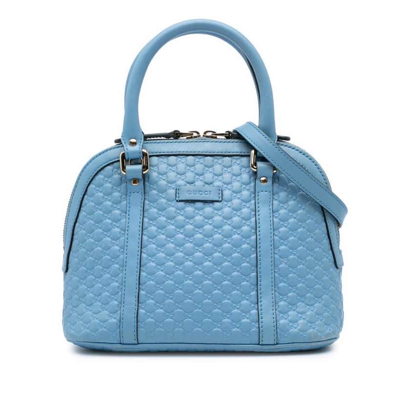 Gucci Mini Microguccissima Dome Satchel Blue Leather Good condition - Front View