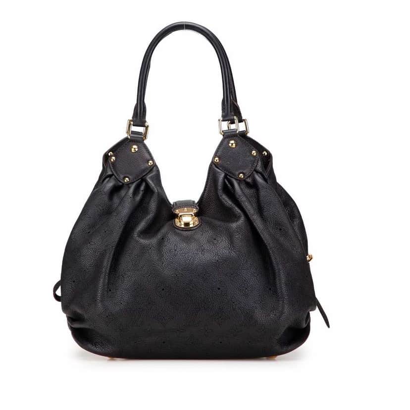 Louis Vuitton Monogram Mahina L Black Leather Good condition - Front View