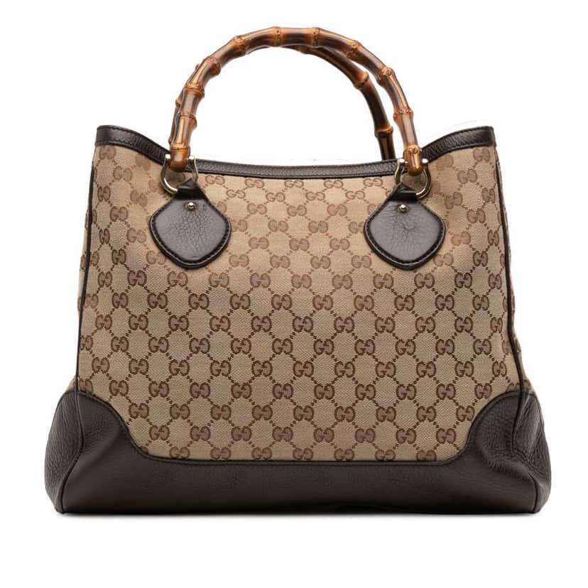 Gucci Medium GG Canvas Bamboo Diana Tote Brown Canvas Good condition - Front View