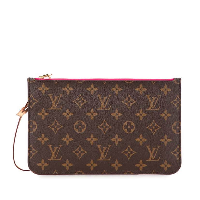 Louis Vuitton Monogram Neverfull Pouch Brown Canvas Good condition - Front View