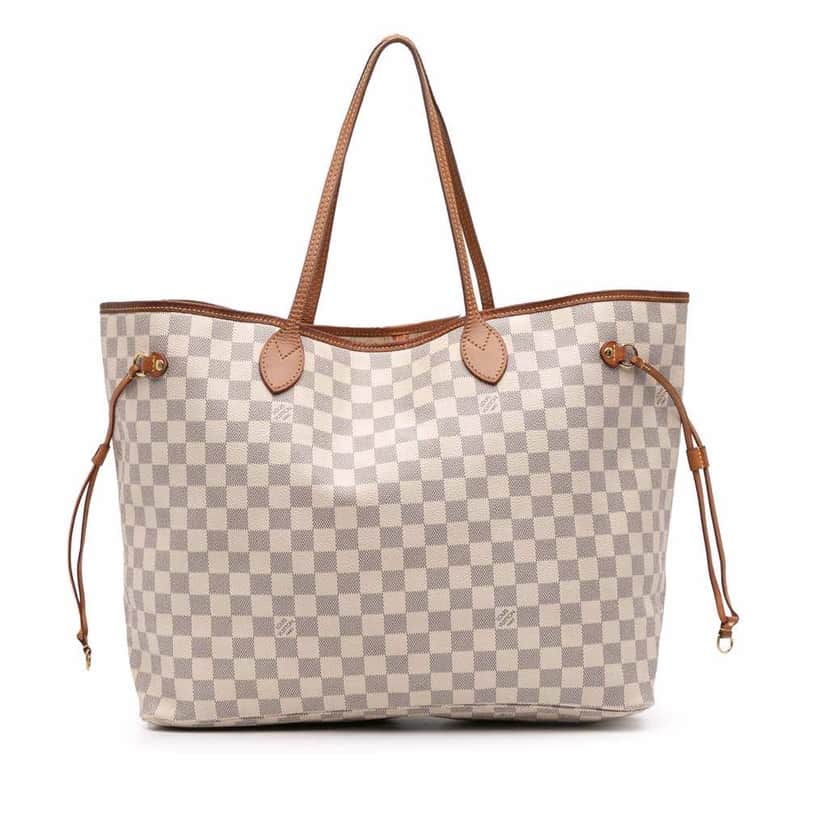 Louis Vuitton Damier Azur Neverfull GM White Canvas Good condition - Front View