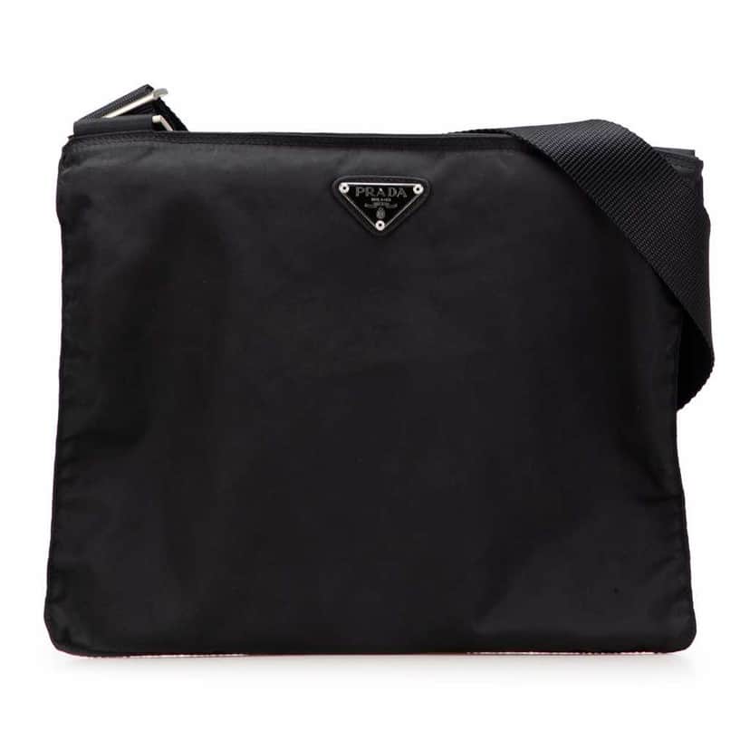 Prada Tessuto Zip Top Crossbody Black Good condition - Front View