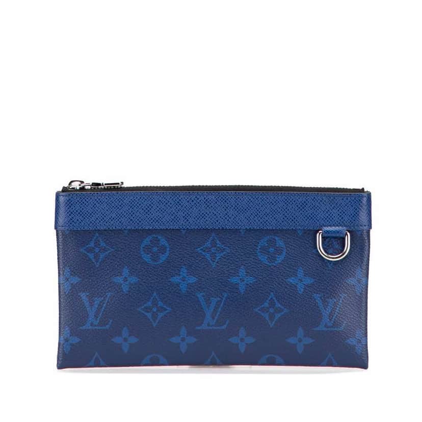 Louis Vuitton Monogram Taigarama Pochette Discovery PM Blue Canvas Good condition - Front View