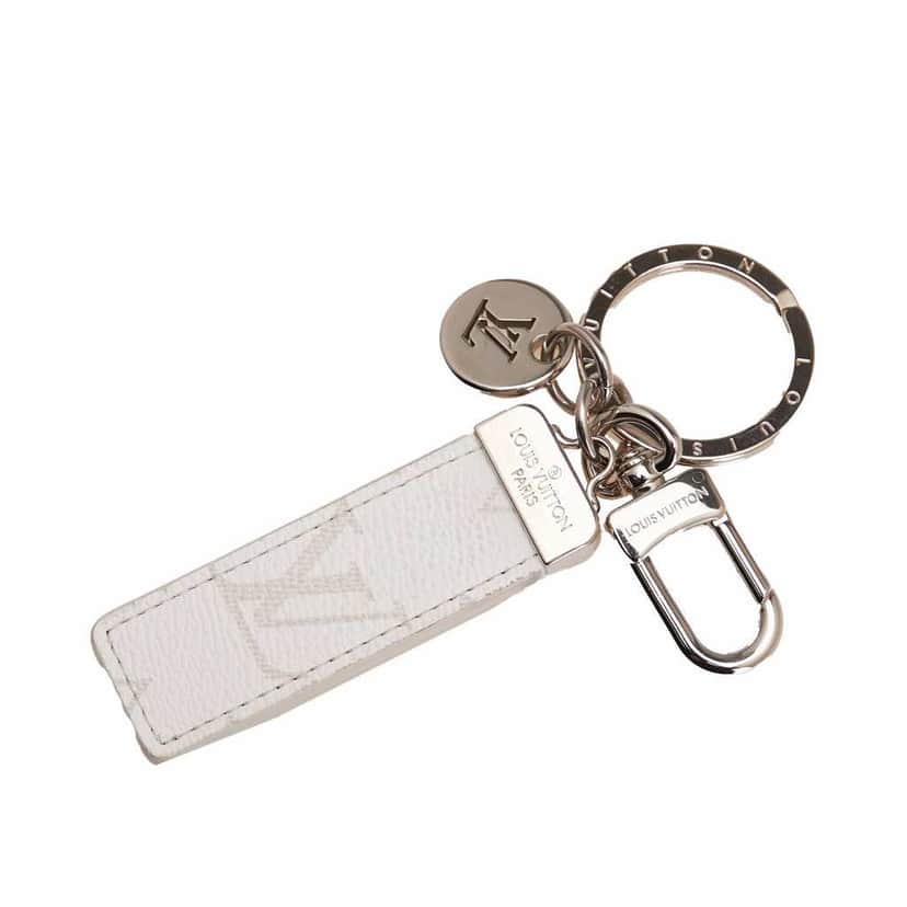 Louis Vuitton Monogram and Taiga Neo LV Club Bag Charm and Key Holder White Canvas Good condition - Front View