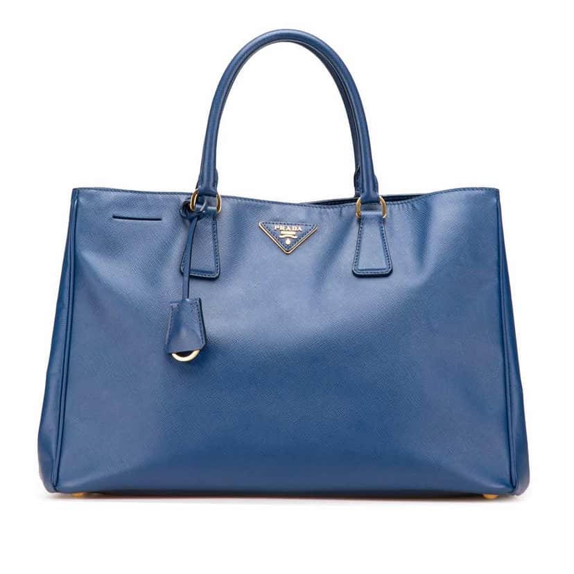 Prada Large Saffiano Lux Galleria Tote Blue Leather Good condition - Front View