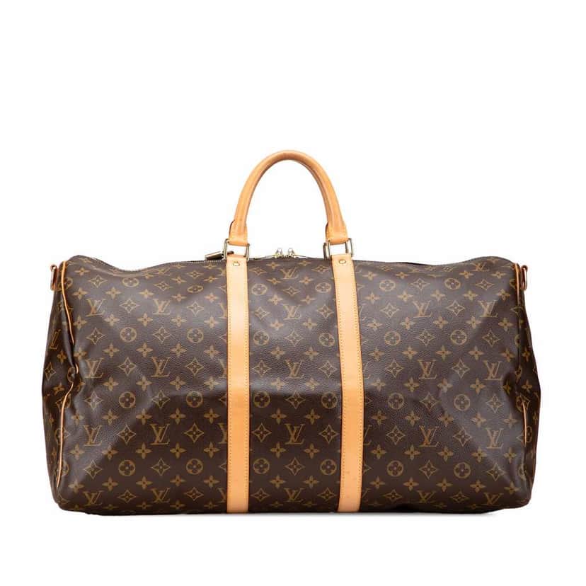 Louis Vuitton Monogram Keepall Bandouliere 55 Brown Canvas Good condition - Front View
