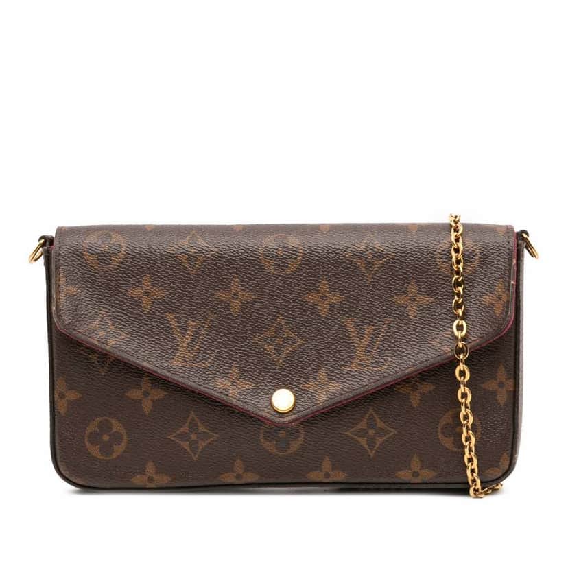 Louis Vuitton Monogram Pochette Felicie Brown Canvas Good condition - Front View