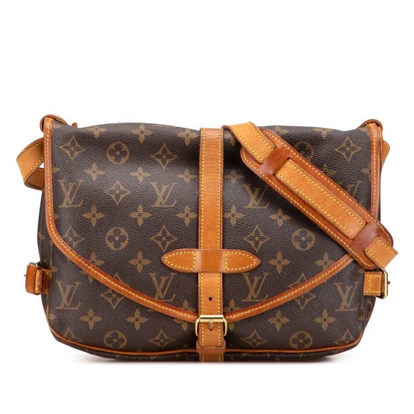Louis Vuitton Monogram Saumur 30 Brown Canvas Fair condition - Front View