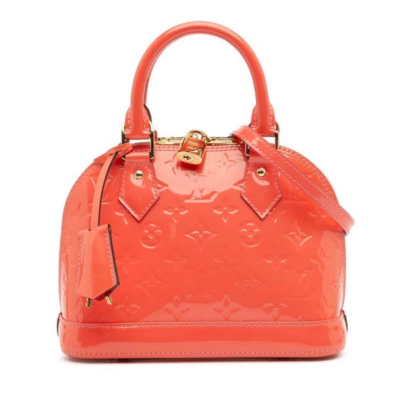 Louis Vuitton Monogram Vernis Alma BB Orange Leather Good condition - Front View