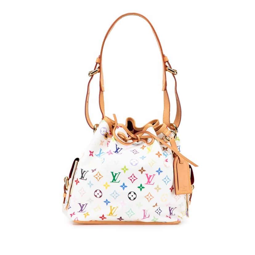 Louis Vuitton Monogram Multicolore Petit Noe White Canvas Good condition - Front View