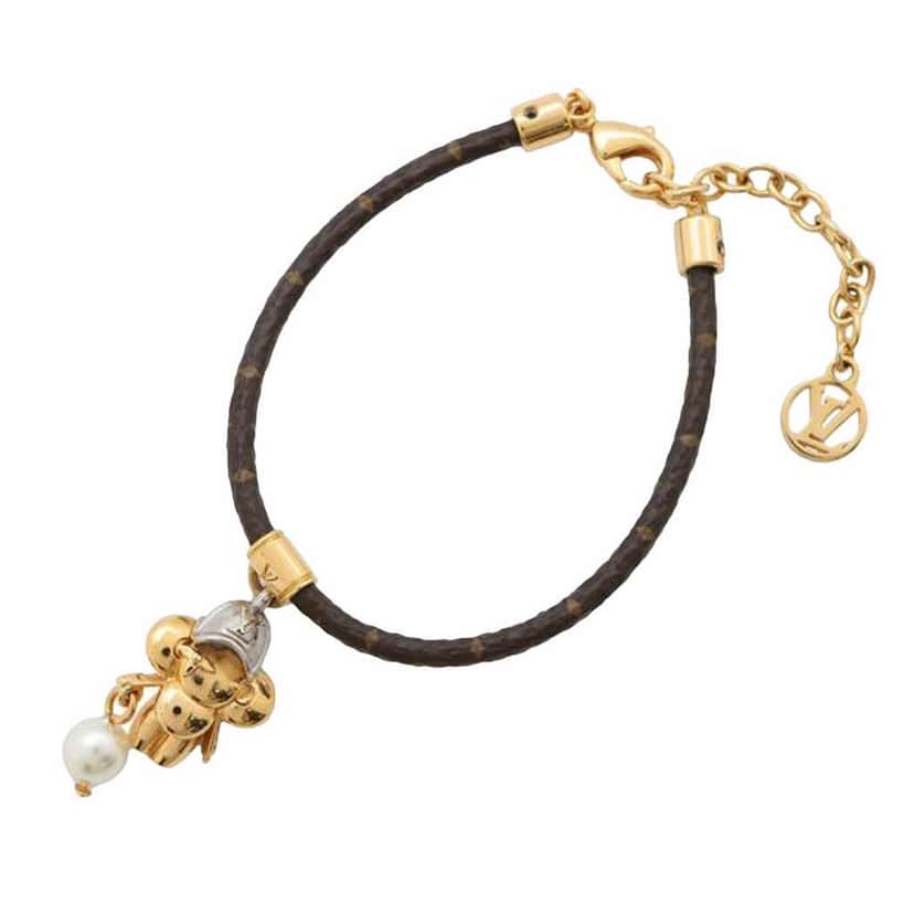 Louis Vuitton Monogram Vivienne Basketball Charm Bracelet Brown Canvas Good condition - Front View