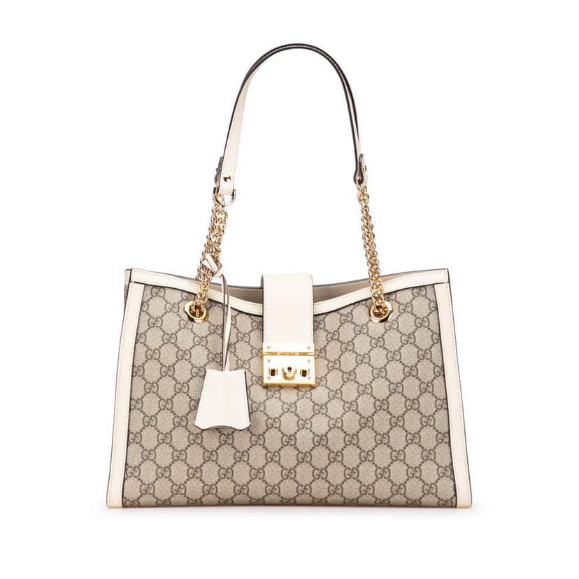 Gucci Large GG Supreme Padlock Tote Brown Canvas Good condition - Front View