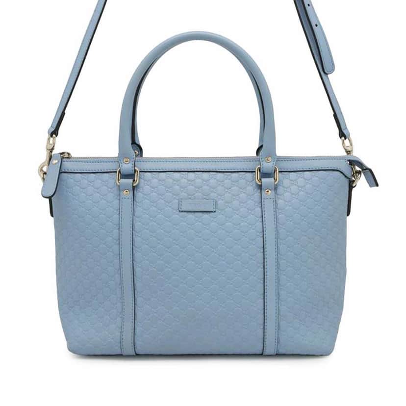 Gucci Small Microguccissima Joy Satchel Blue Leather Good condition - Front View