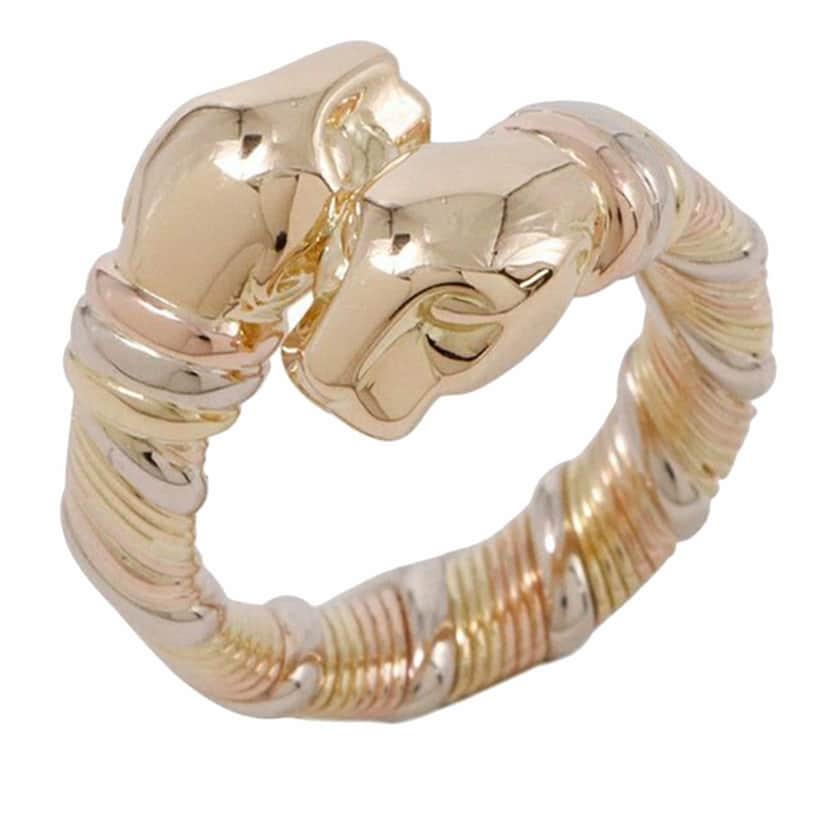 Cartier 18K Tricolor Gold Panthere de Cartier Ring Gold Metal Good condition - Front View