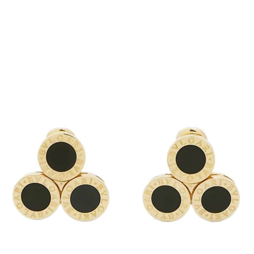 Bvlgari 18K Yellow Gold Onyx Bvlgari Clip On Earrings Gold Gold Good condition - Front View