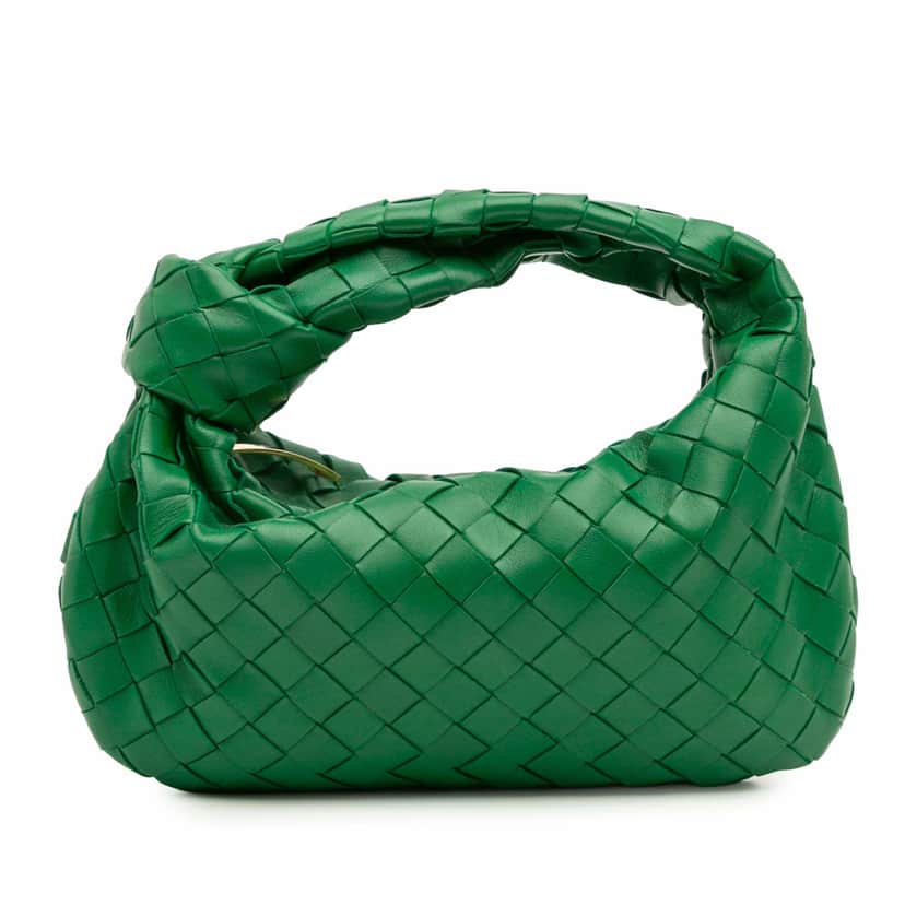 Bottega Veneta Mini Nappa Intrecciato Jodie Green Leather Good condition - Front View