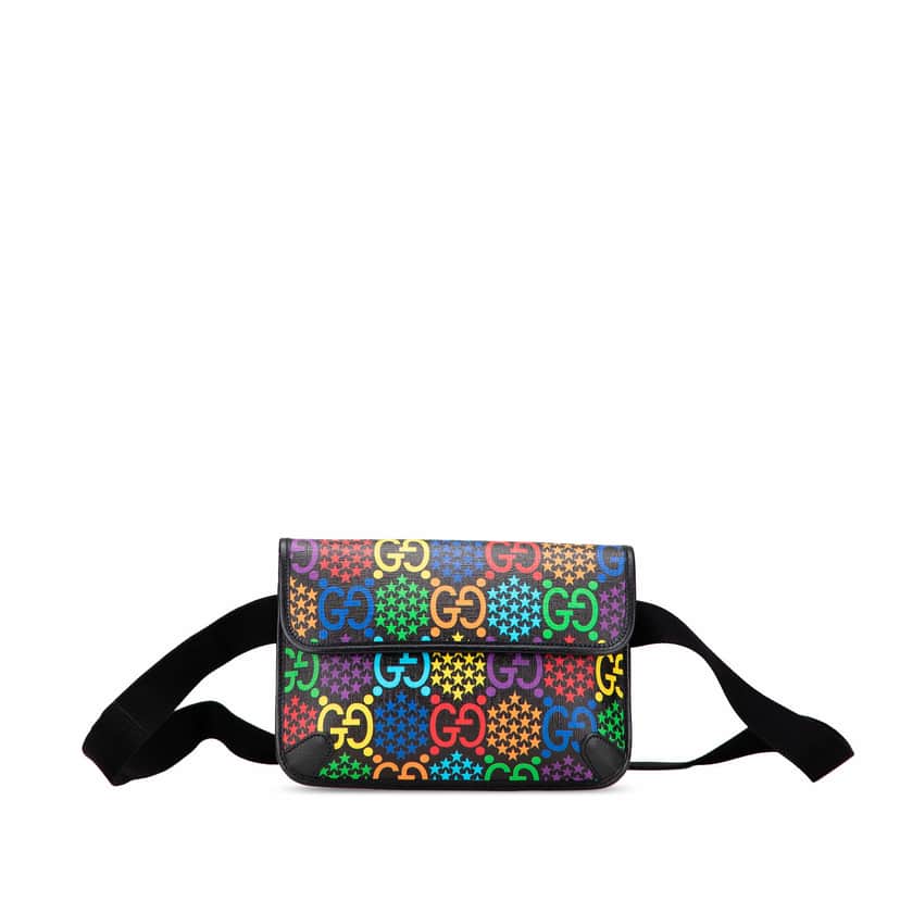 Gucci GG Supreme Psychedelic Belt Bag Black Canvas Good condition - Front View