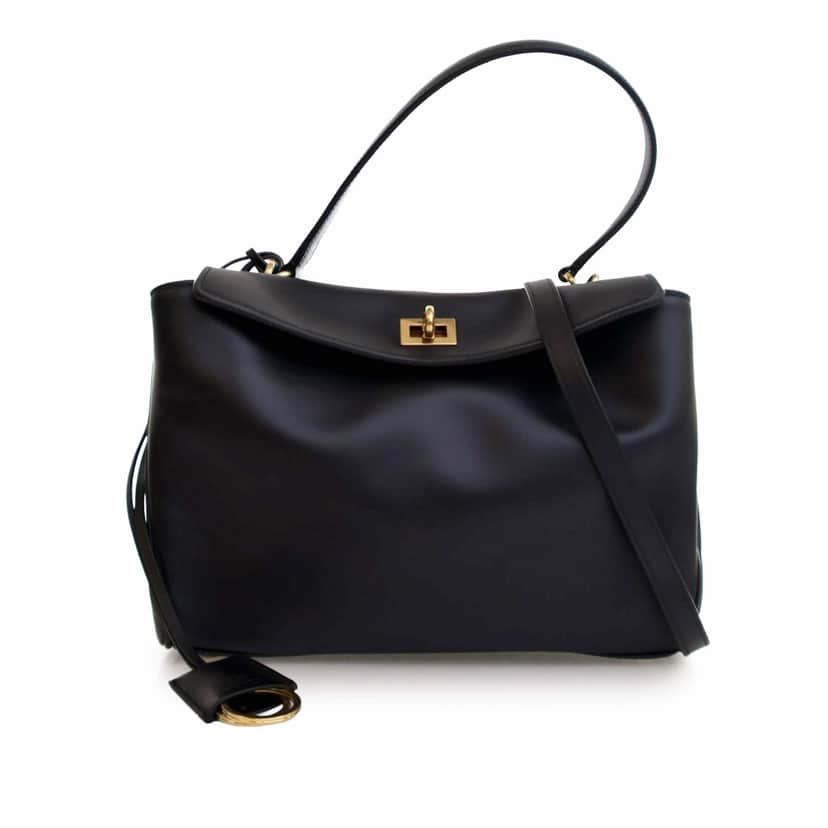 Balenciaga Small Leather Rodeo Satchel Black Leather Good condition - Front View