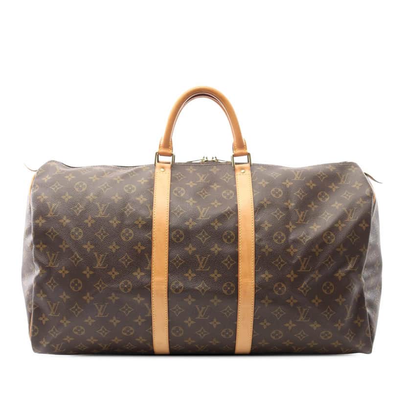 Louis Vuitton Monogram Keepall 55 Brown Canvas Good condition - Front View