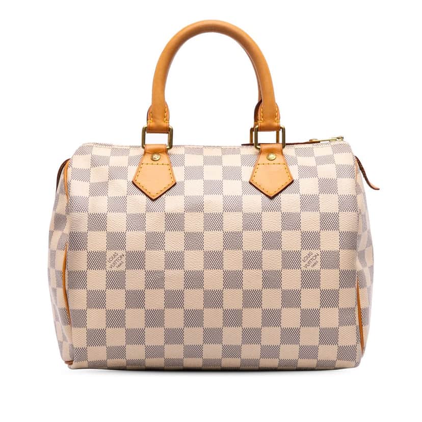 Louis Vuitton Damier Azur Speedy 25 White Canvas Good condition - Front View