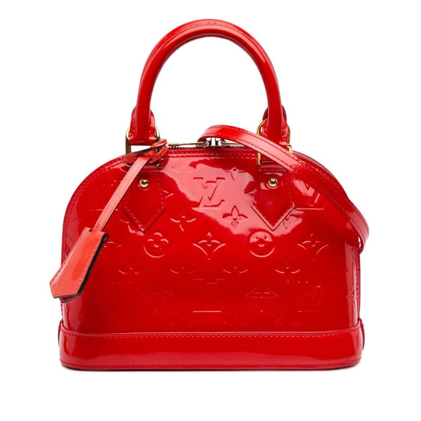 Louis Vuitton Monogram Vernis Alma BB Red Leather Good condition - Front View