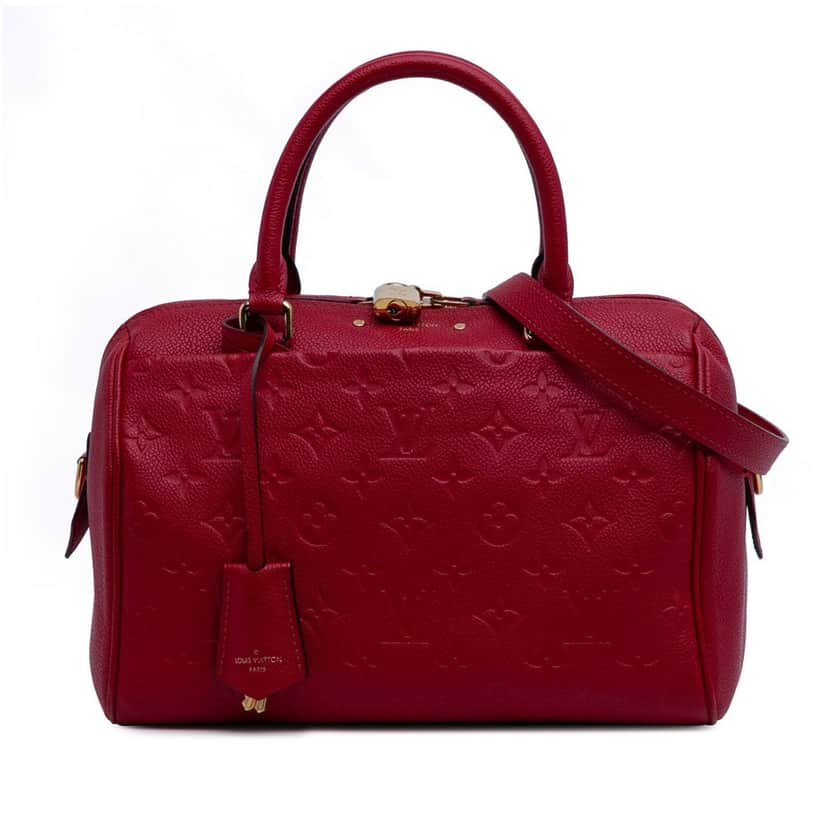 Louis Vuitton Monogram Empreinte Speedy Bandouliere 25 Red Leather Good condition - Front View