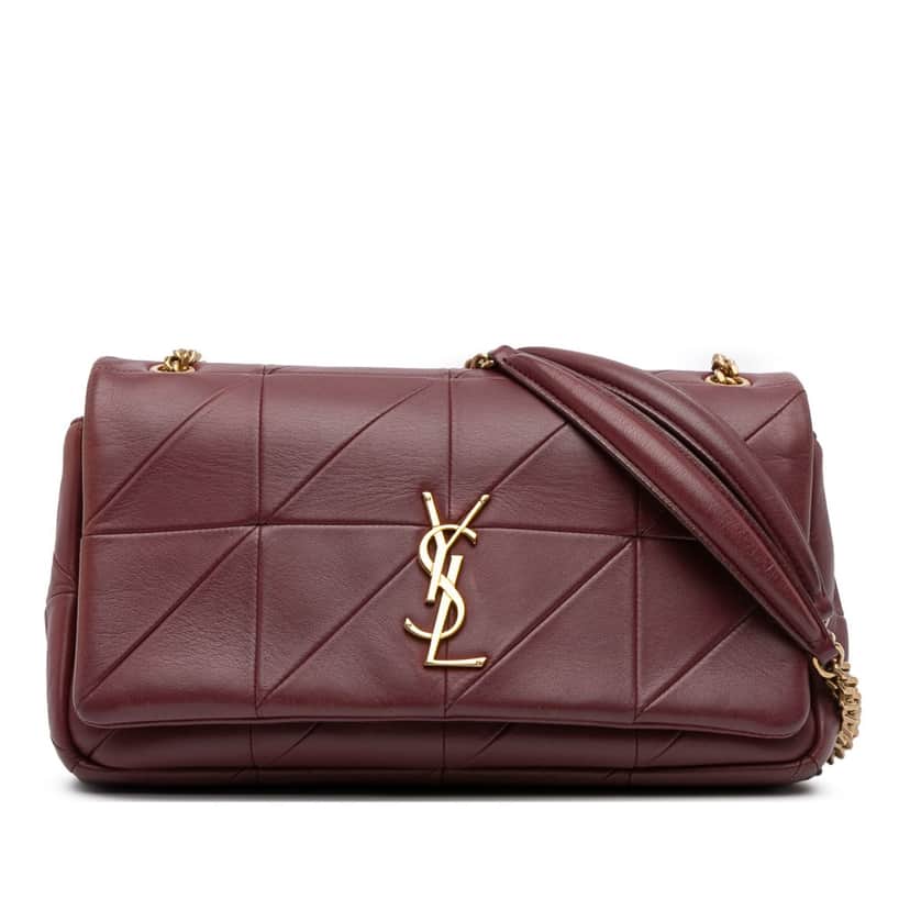 Saint Laurent Medium Lambskin Jamie Patchwork Shoulder Bag Red Leather Good condition - Front View