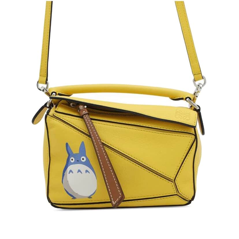 Loewe Studio Ghibli My Neighbor Totoro Mini Calfskin Puzzle Satchel Yellow Leather Good condition - Front View