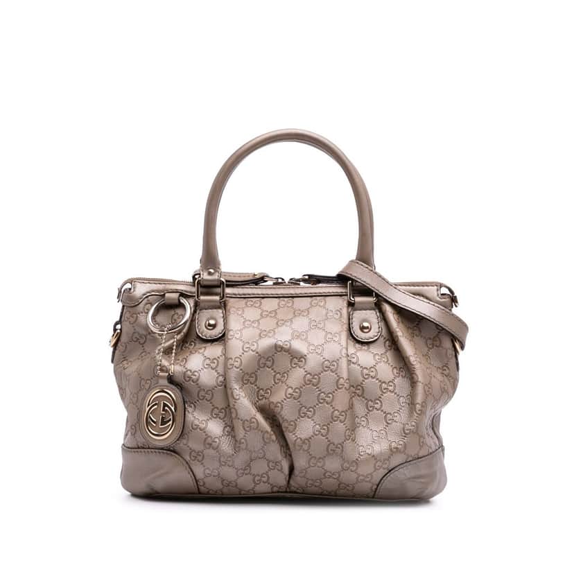 Gucci Guccissima Sukey Satchel Gold Leather Good condition - Front View