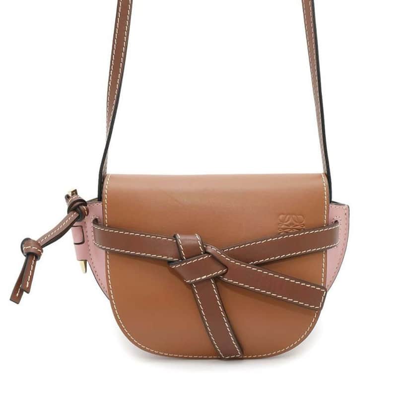 Loewe Mini Tricolor Leather Gate Crossbody Brown Leather Good condition - Front View