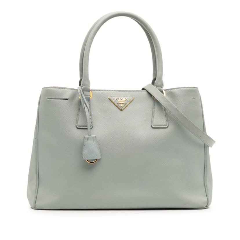 Prada Medium Saffiano Lux Galleria Satchel Blue Leather Good condition - Front View