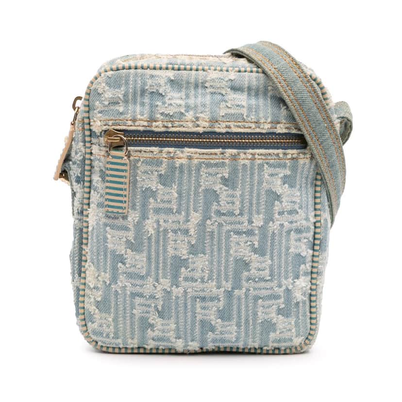 Fendi Zucca Denim Crossbody Blue Canvas Very good condition - Front View
