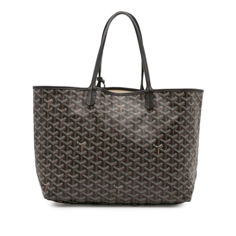 Goyard Goyardine Saint Louis PM Black Canvas Good condition - Front View