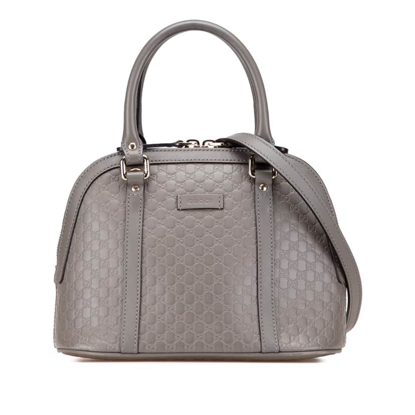 Gucci Mini Microguccissima Dome Satchel Grey Leather Good condition - Front View
