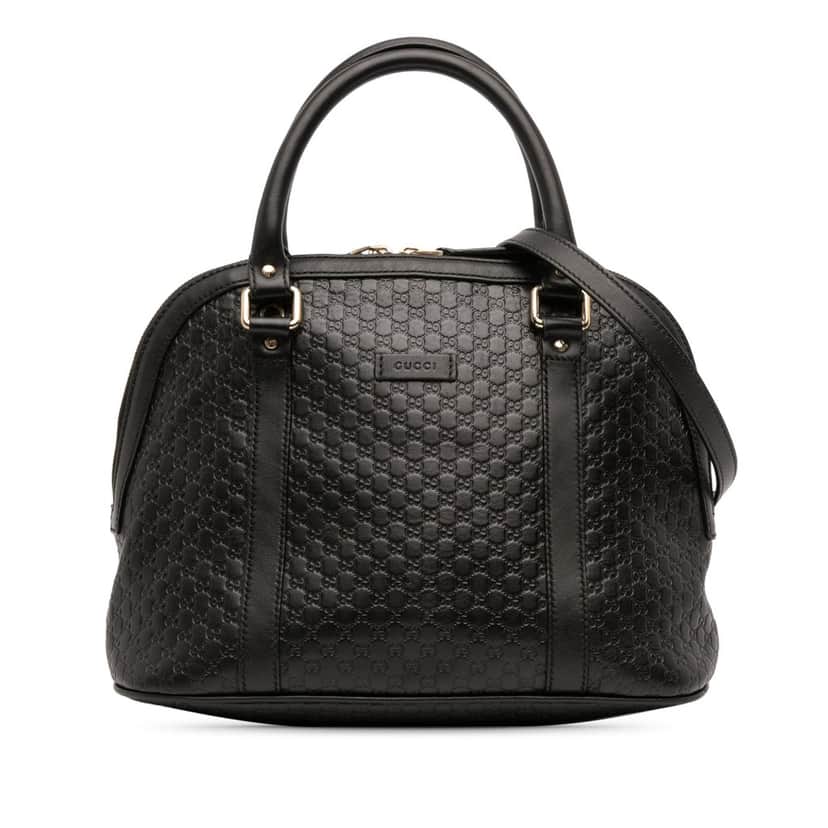 Gucci Medium Microguccissima Dome Satchel Black Leather Good condition - Front View