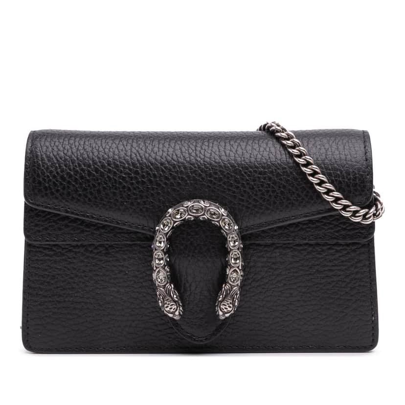 Gucci Mini Leather Dionysus Crossbody Black Leather Good condition - Front View
