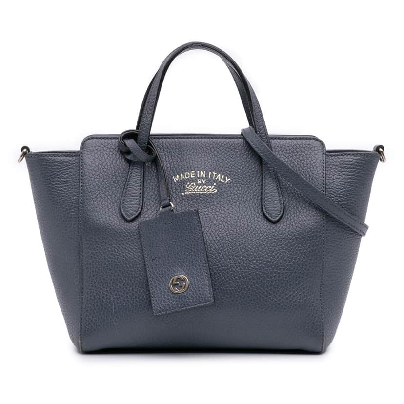 Gucci Mini Leather Swing Satchel Blue Leather Good condition - Front View