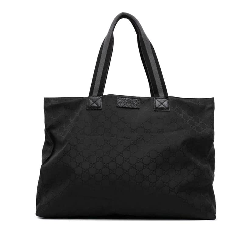 Gucci GG Nylon Web Tote Black Good condition - Front View