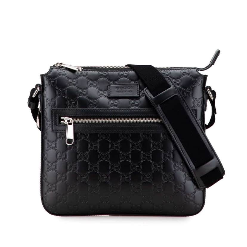 Gucci Guccissima Crossbody Black Leather Good condition - Front View