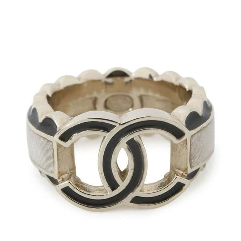 Chanel Gold Plated CC Logo Ring Gold Metal Good condition - Front View