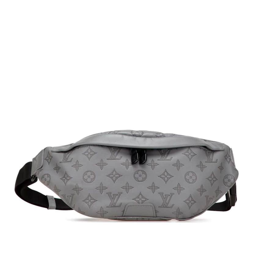 Louis Vuitton Monogram Shadow Discovery Bumbag Grey Leather Good condition - Front View
